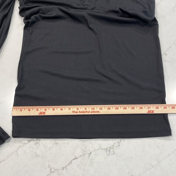 Cider Black Rib Slinky Wide Leg Palazzo Pants 2XL Pull On Elastic Waist Pockets - Picture 5 of 12